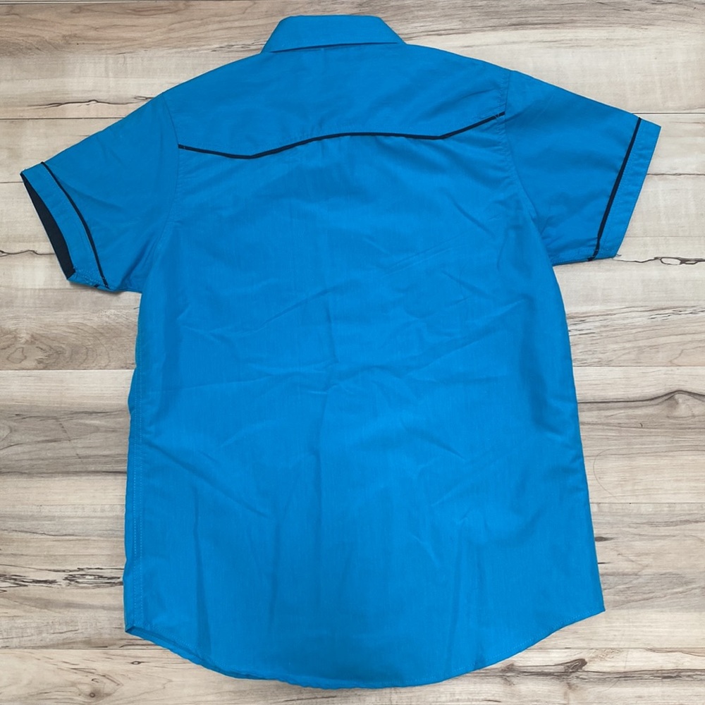 NWT True Rock Mens S Blue Button Front Shirt. Short Sleeves. - Picture 4 of 6